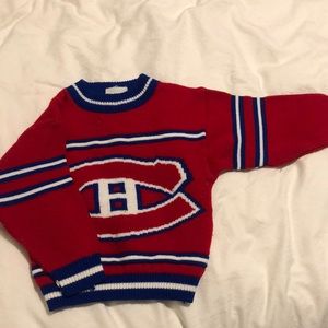 RARE VINTAGE kids Montreal Canadiens Knit Sweater Size 5